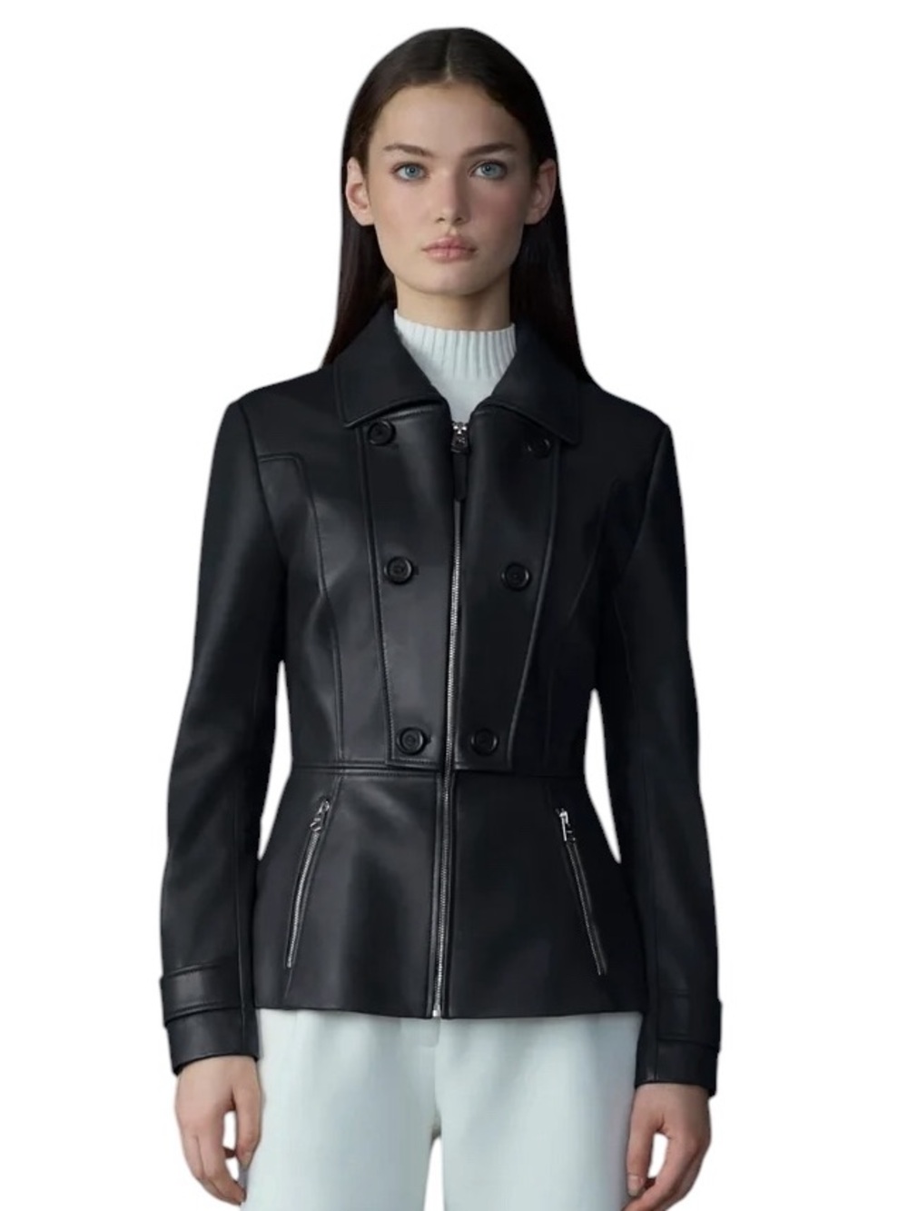 Mackage Barbara Fitted Lamb Leather Jacket
